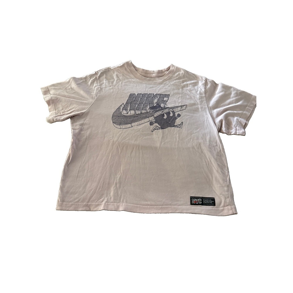 Nike "The Nike Tee" Running Apple NYC Boxy T-Shirt pink M H65